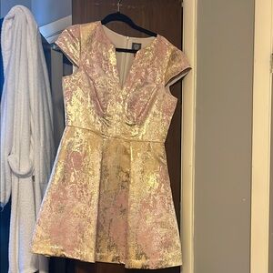 Vince Camuto Pink and Gold Mini Dress
